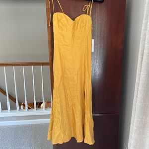 Reformation Nebraska dress in okra